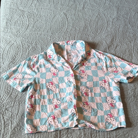 Hello Kitty Blue and White Checkered Top - Picture 1 of 4